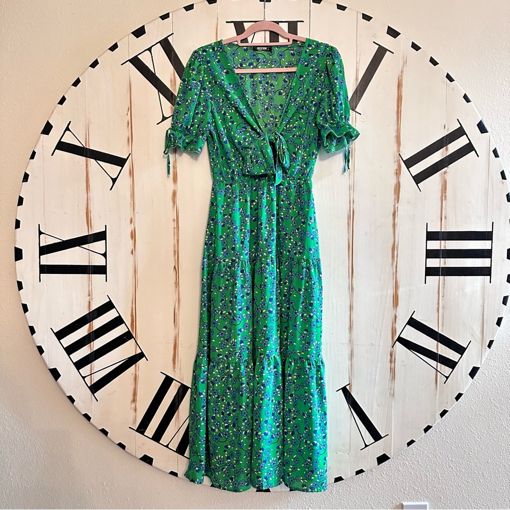 Emerald Green Floral Maxi